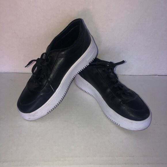 No Name Black Sneakers - Lace UP faux Leather shoes Size 8 1/2 CM 25 - Picture 2 of 8